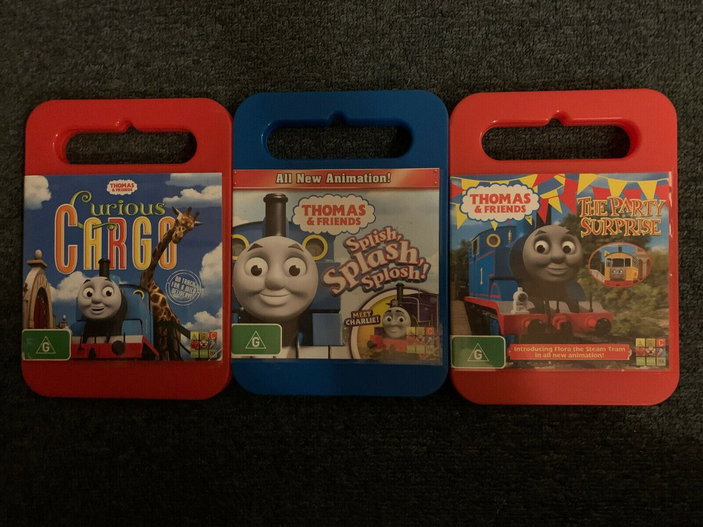 3x Thomas & Friends DVD - Curious Cargo Splish, Splash, Splosh! Party Surprise