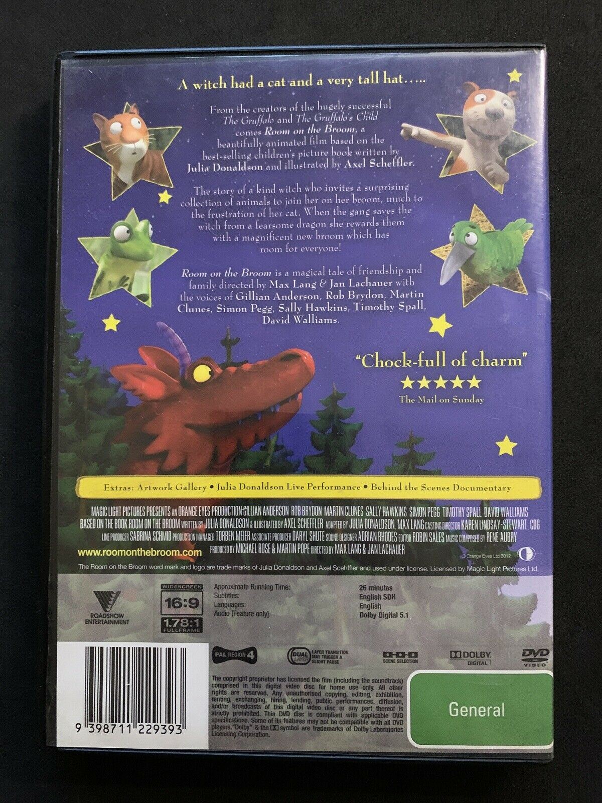 Room On The Broom (DVD, 2012) Simon Pegg, Gillian Anderson - Region 4