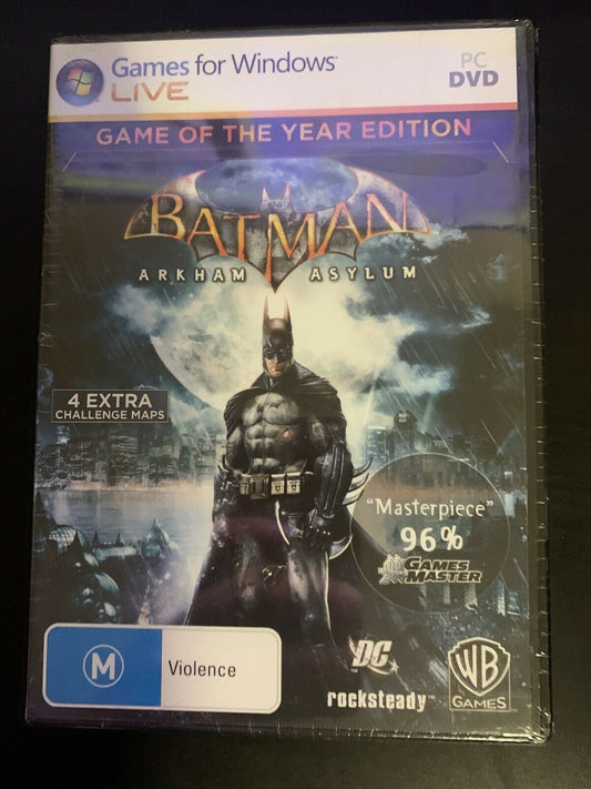 *New Sealed* Batman: Arkham Asylum Game Of The Year Edition PC DVD