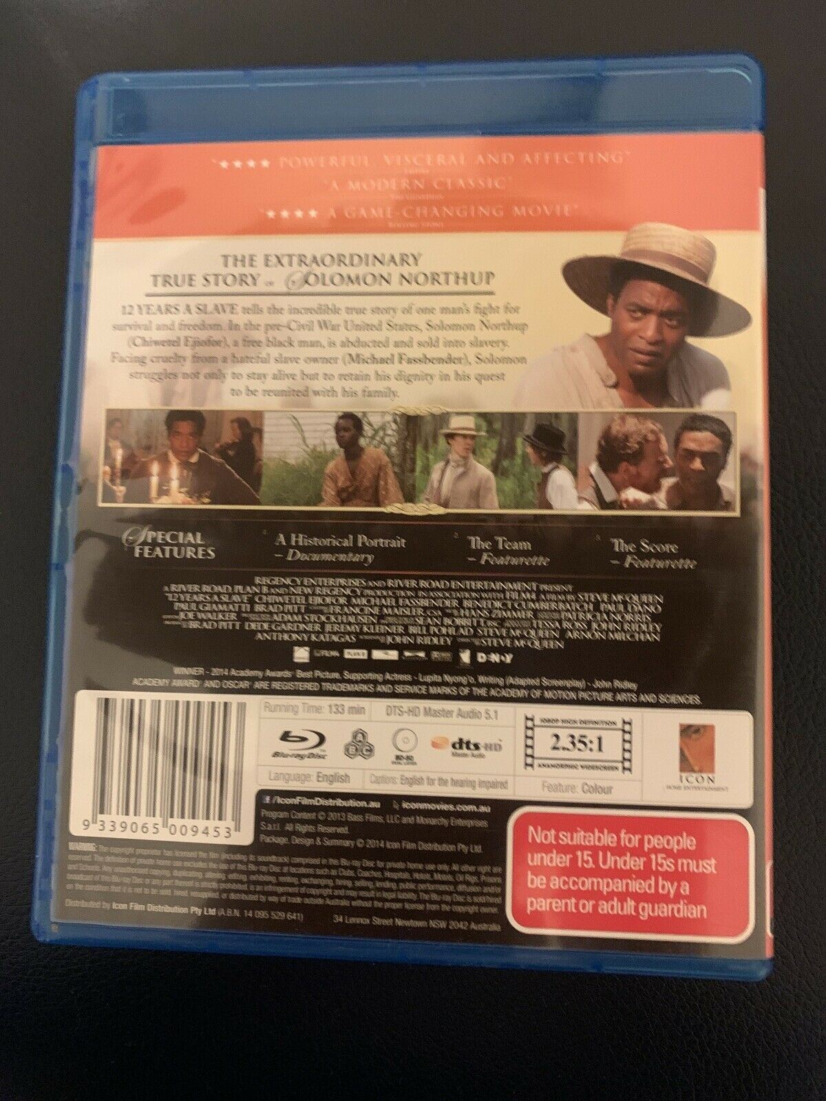 12 Years A Slave (Blu-ray, 2013) Region Free