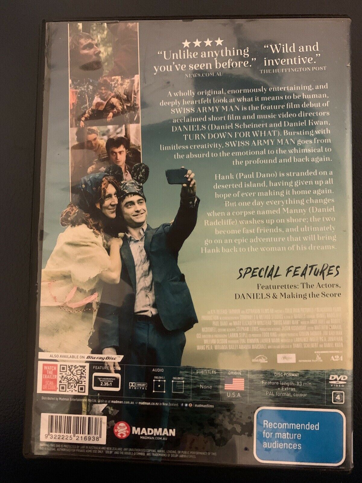 Swiss Army Man (DVD, 2016) Paul Dano, Daniel Radcliffe. Region 4