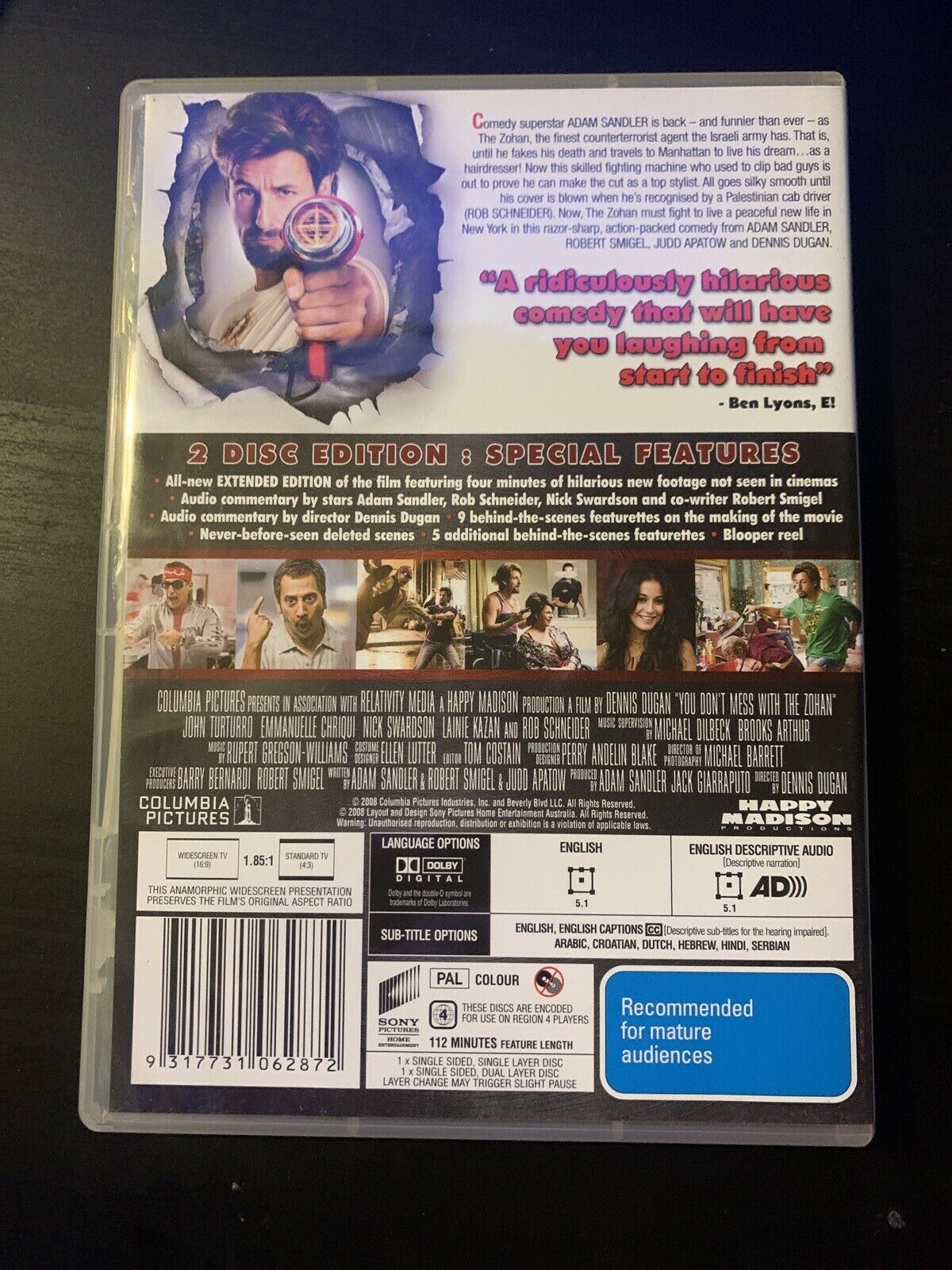 You Don't Mess with the Zohan - Revealing Extended Edition (DVD, 2008) Region 4