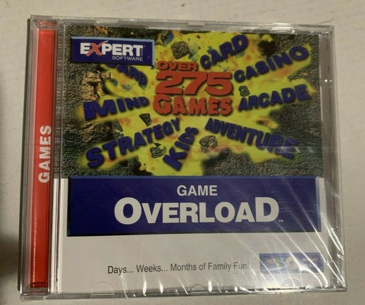 *New Sealed* Game Overload - Over 275 Games (PC, 1998) Windows 95