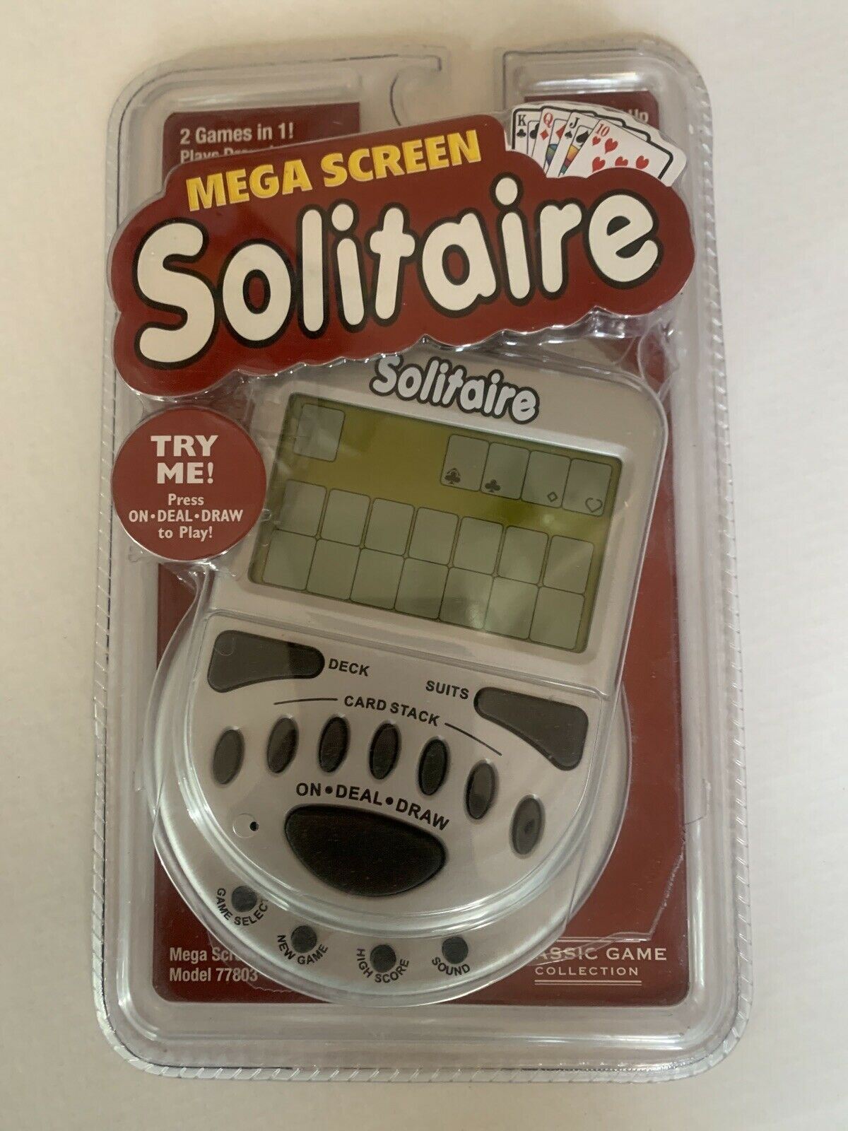 Solitaire Mega Screen Classic Game Collection Handheld Portable - Model 77803