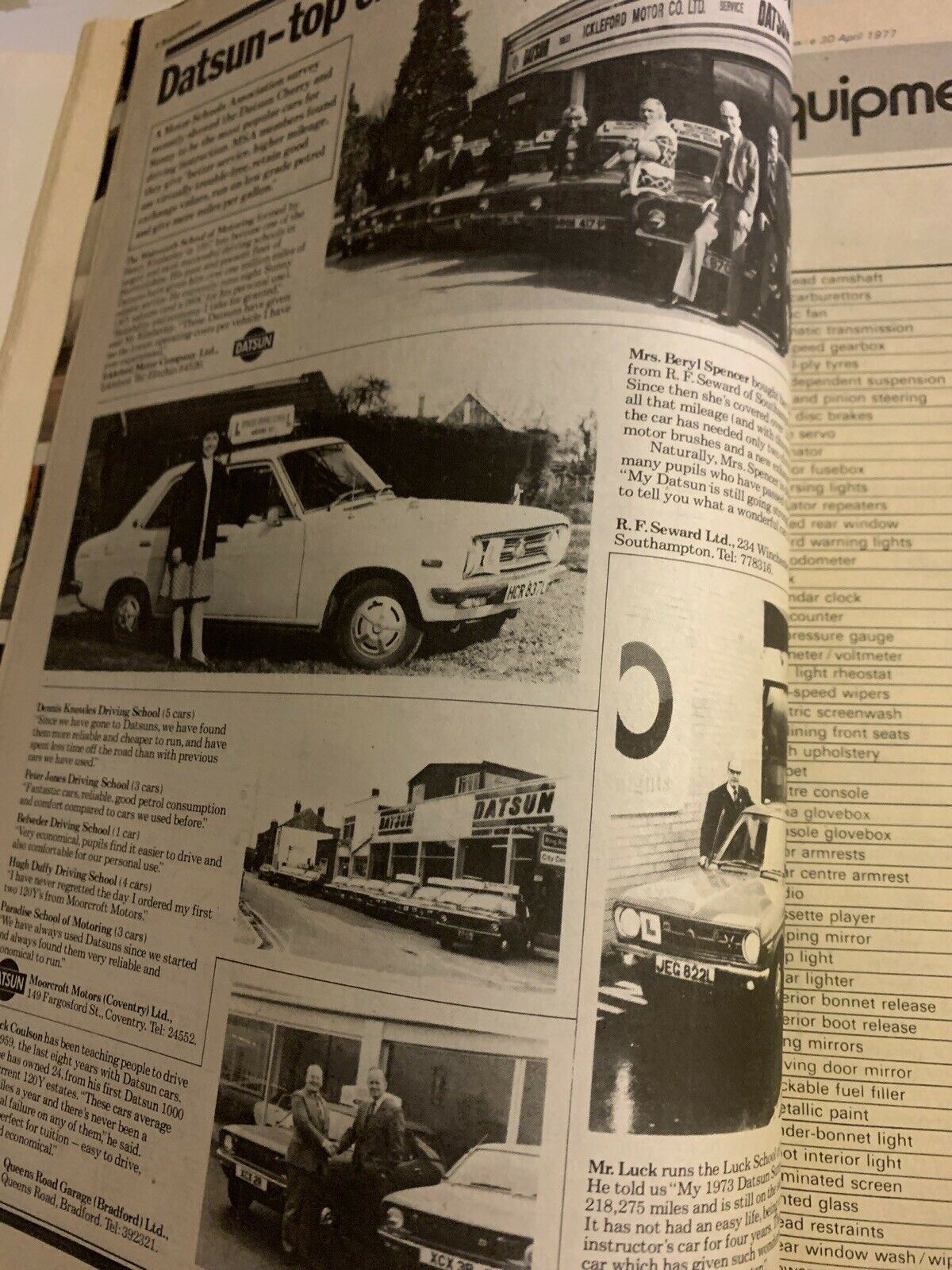 Autocar Magazine April 1977 - Datsun Autocode