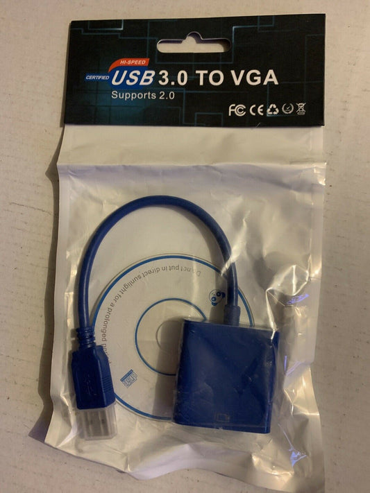 BRAND NEW Hi-Speed USB 3.0 To VGA Adapter External Video Card For Window 7,8,10