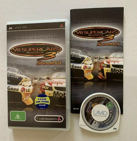 V8 Supercars Australia 3 Shootout - Sony PSP With Manual