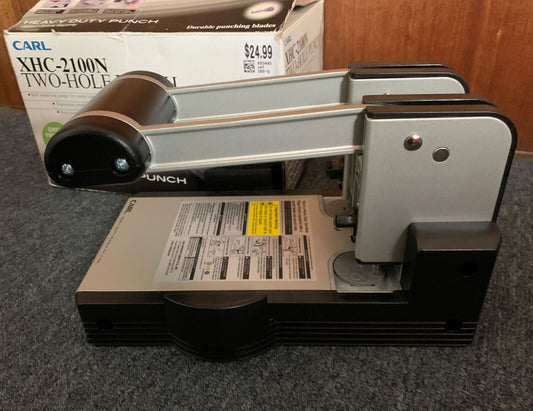 Carl XHC-2100 Two-Hole Punch - Heavy Duty Punch With 100 Sheet Capacity