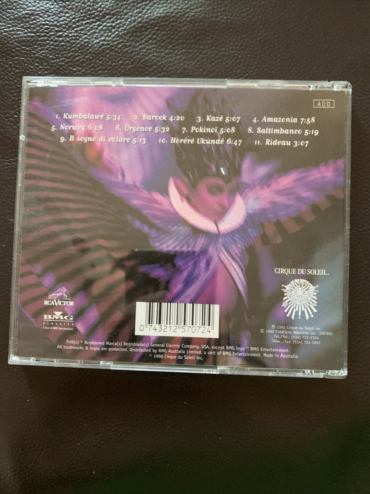 Cirque Du Soleil - Saltimbanco Music By Rene Dupre (CD, 1998)