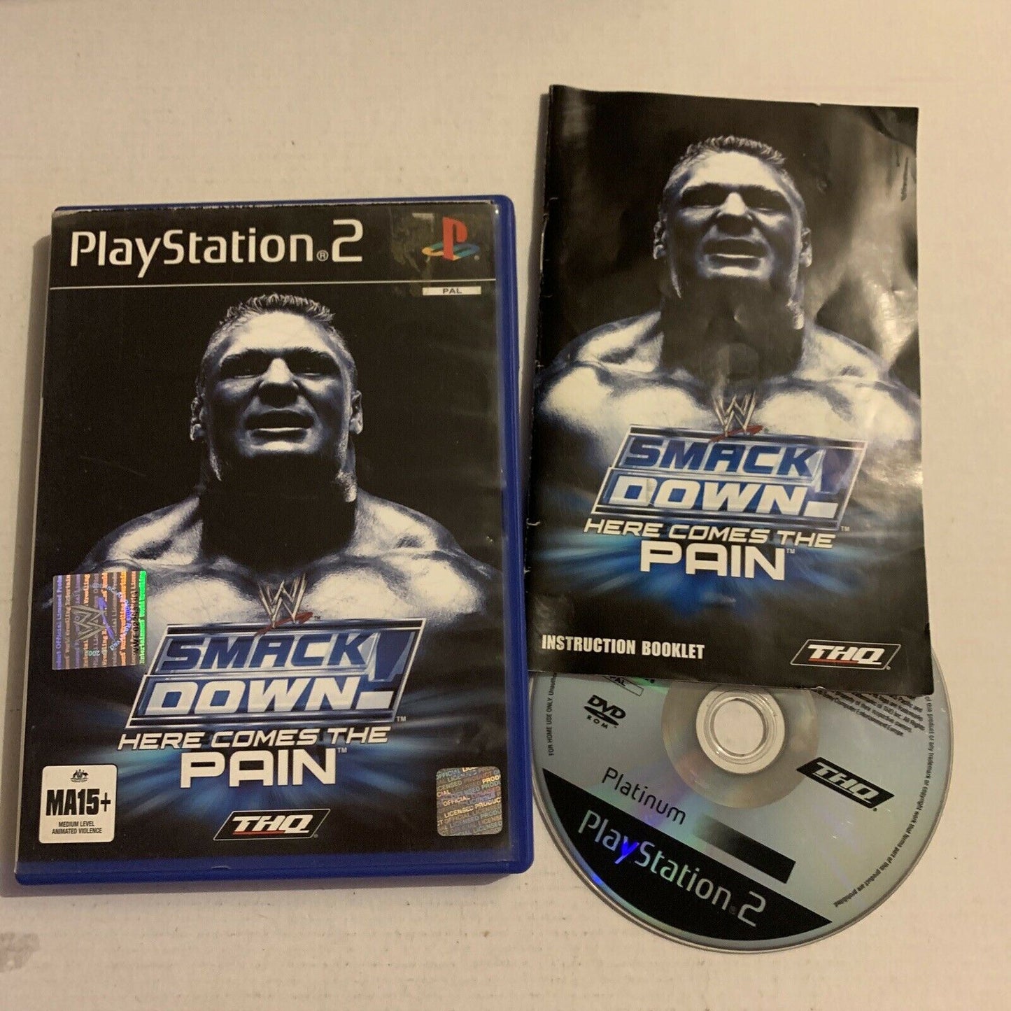 WWE SmackDown! Here Comes The Pain (PS2, 2003) THQ with Manual