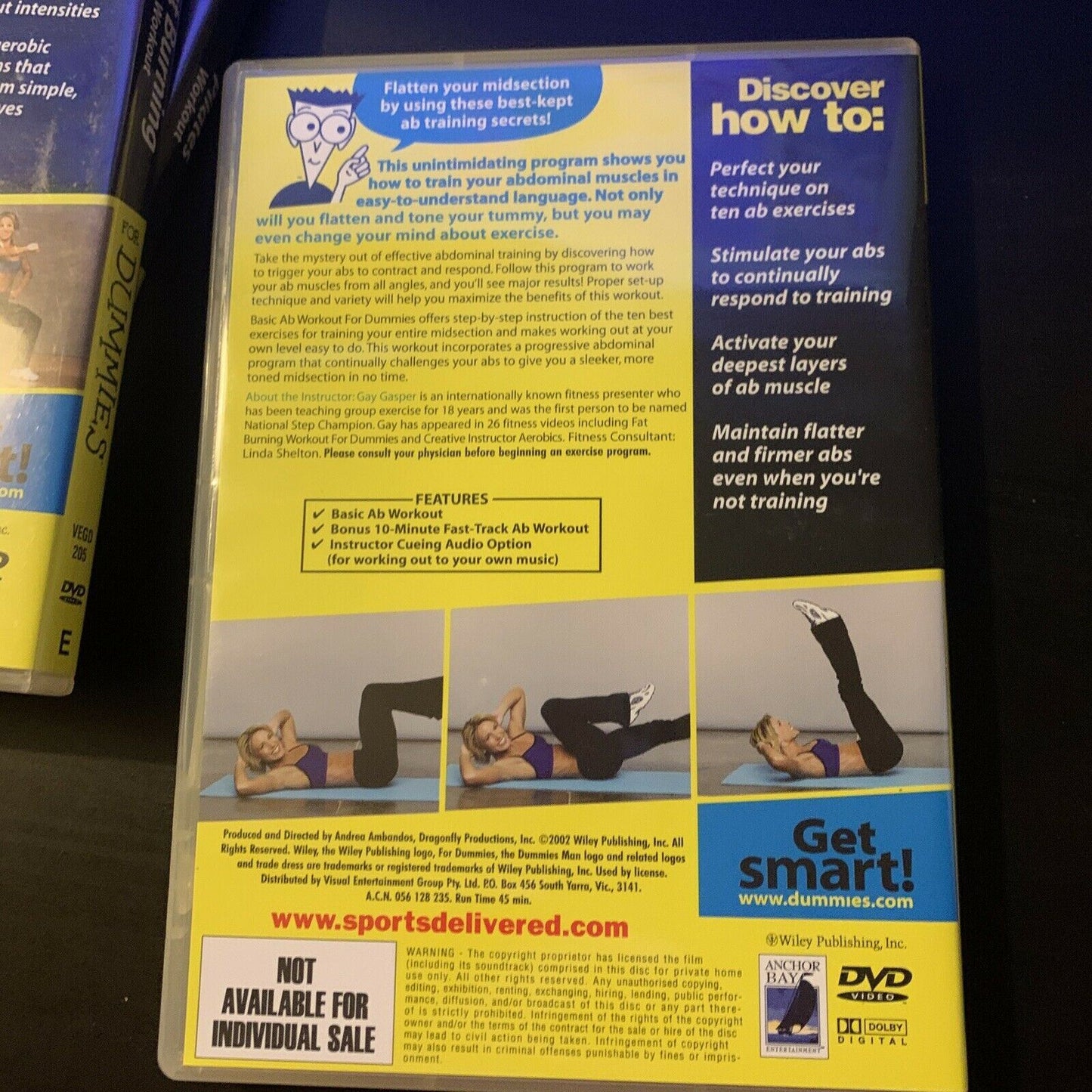 The Ultimate Fitness Triple Pack For Dummies (DVD, 3-Disc) Pilates, Ab, Fat Burn