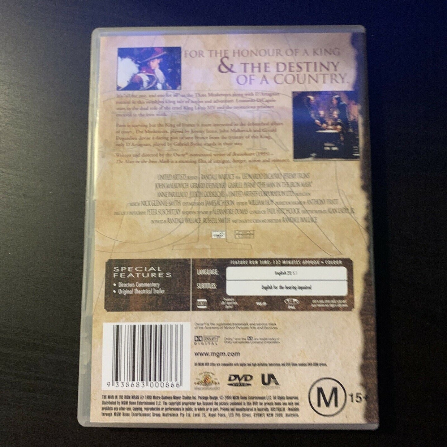 The Man In The Iron Mask (DVD, 1998) Leonardo DiCaprio, Jeremy Irons. Region 4