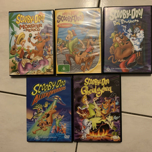 5x Scooby Doo DVDs Region 4