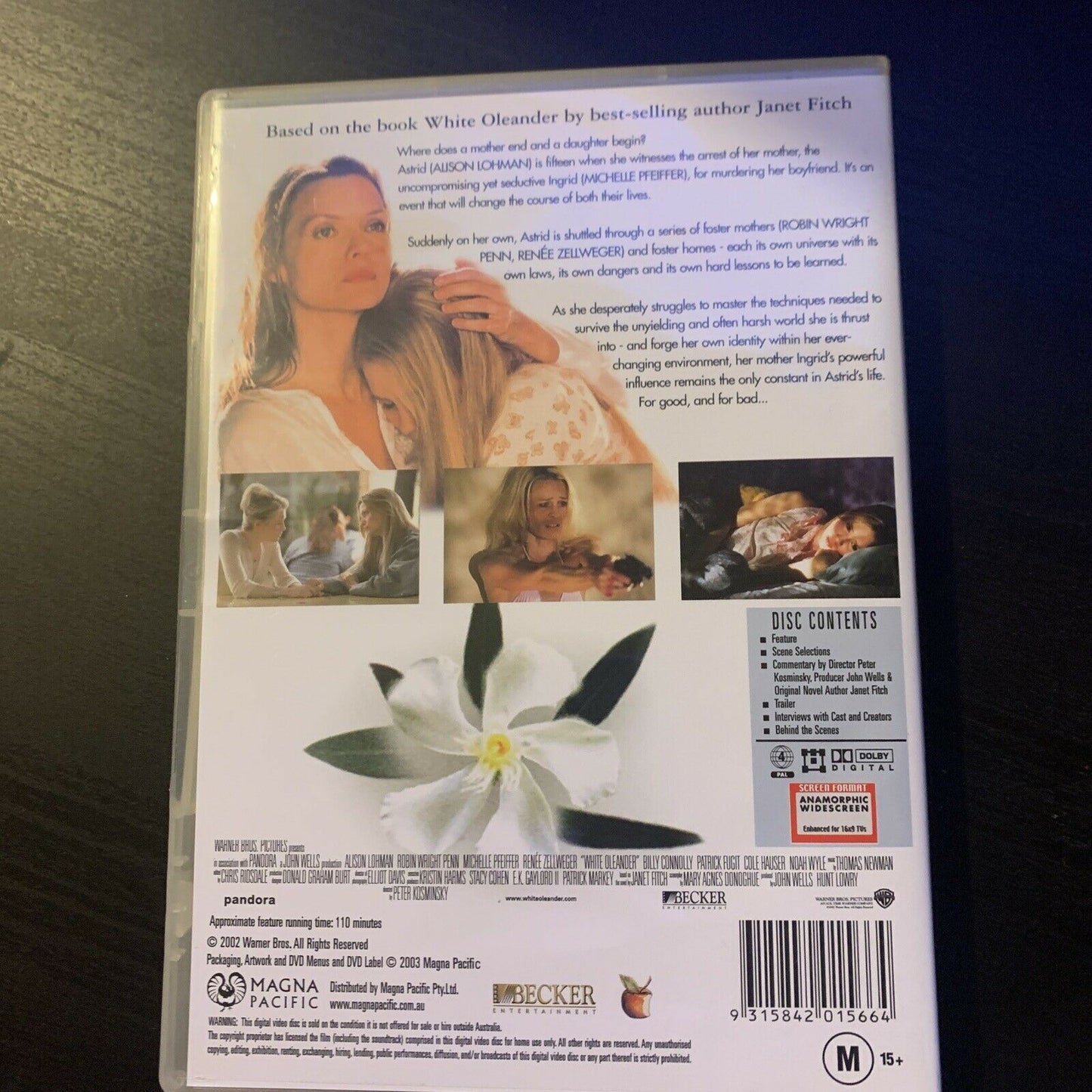 White Oleander (DVD, 2002) Alison Lohman, Michelle Pfeiffer. Region 4