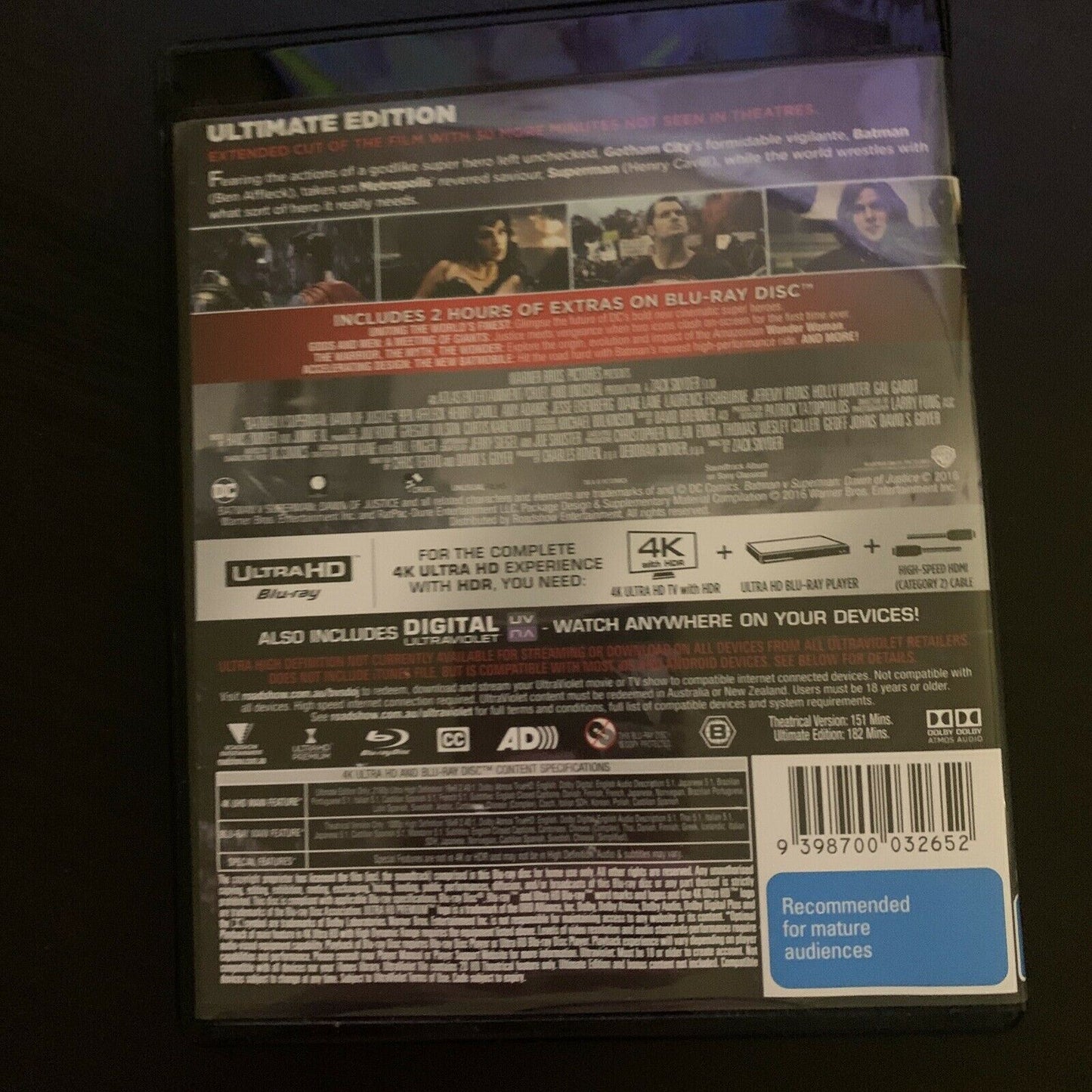 Batman V Superman: Dawn Of Justice Ultimate Edition (4K Ultra HD + Bluray, 2016)