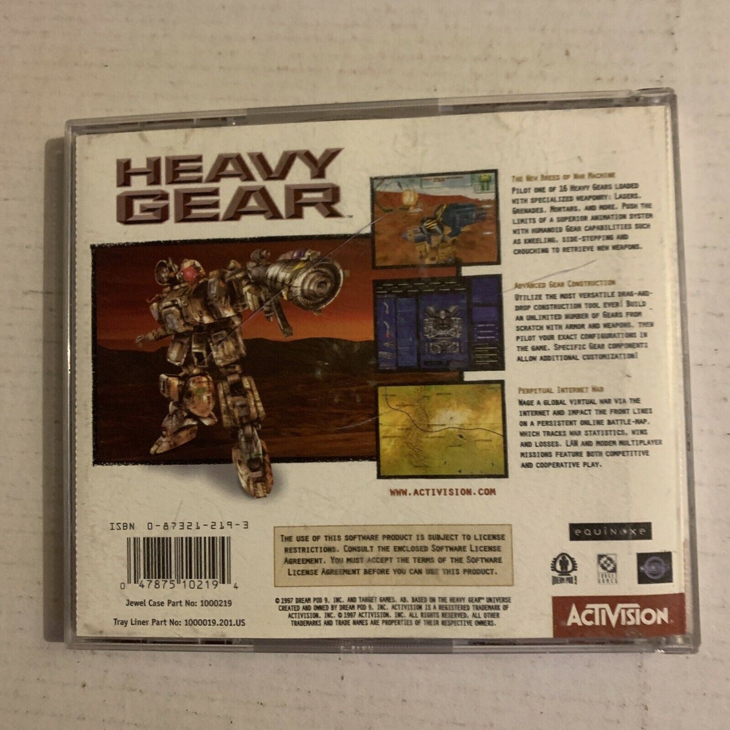 Heavy Gear - 1997 PC Cdrom Game Activision Win 95 2cd With Manual