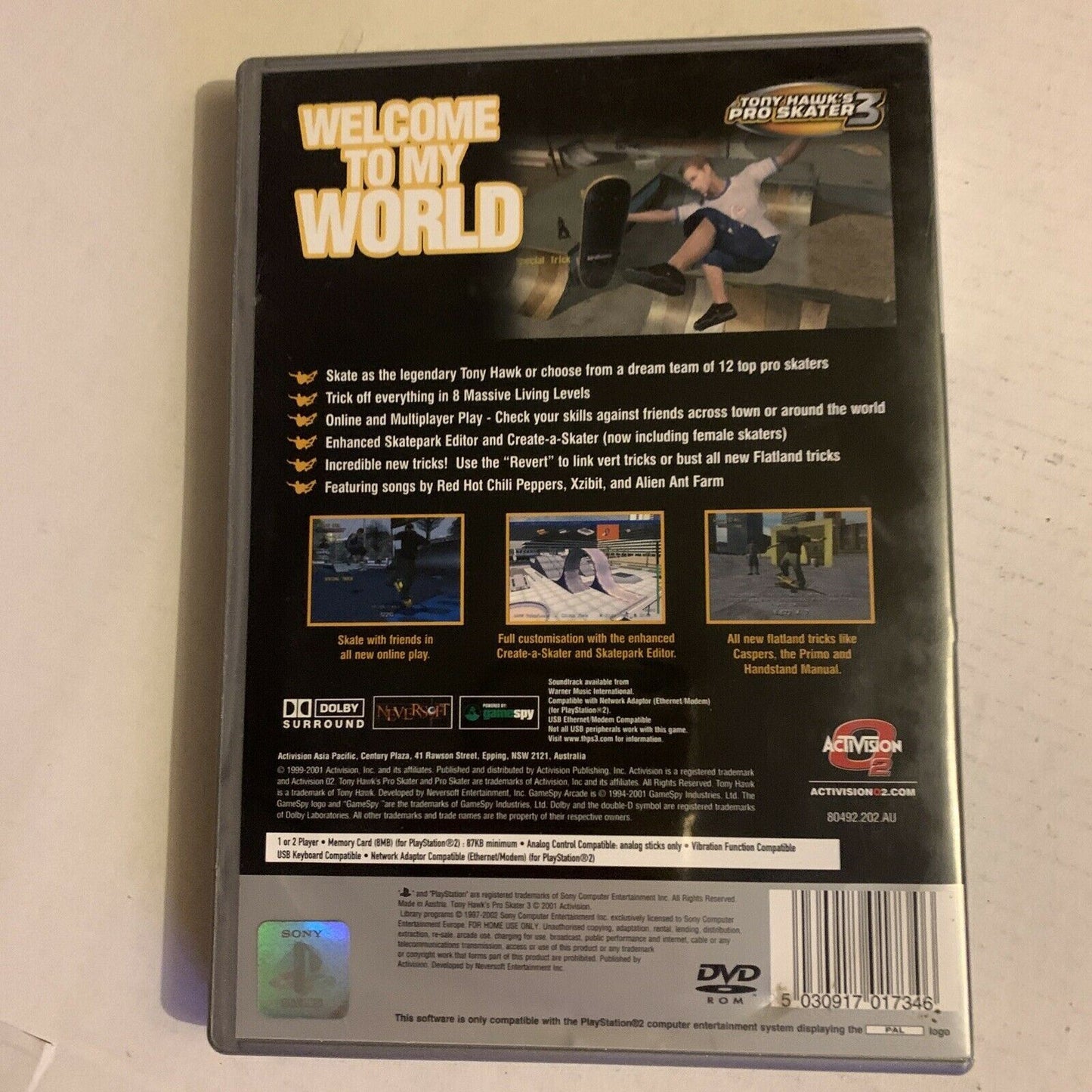 Tony Hawk's Pro Skater 3 - PS2 Game With Manual PAL