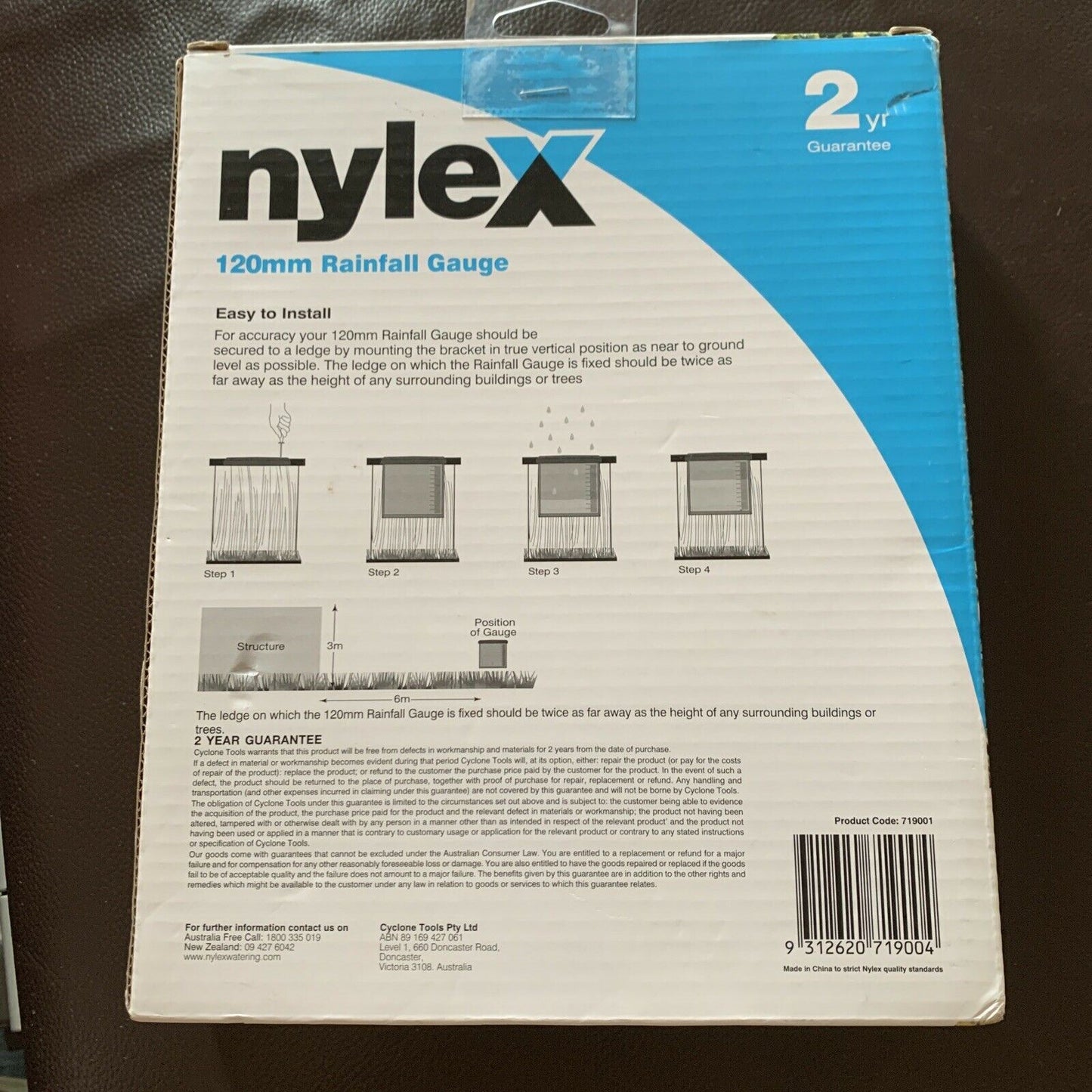 Nylex 120mm Rain Gauge Rainfall