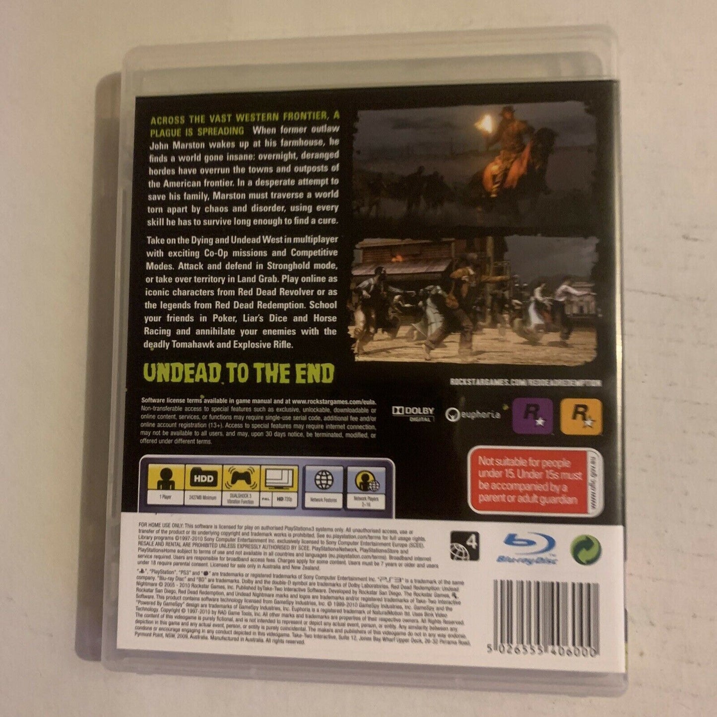 Red Dead Redemption - Undead Nightmare (Playstation 3)  With Manual & Map