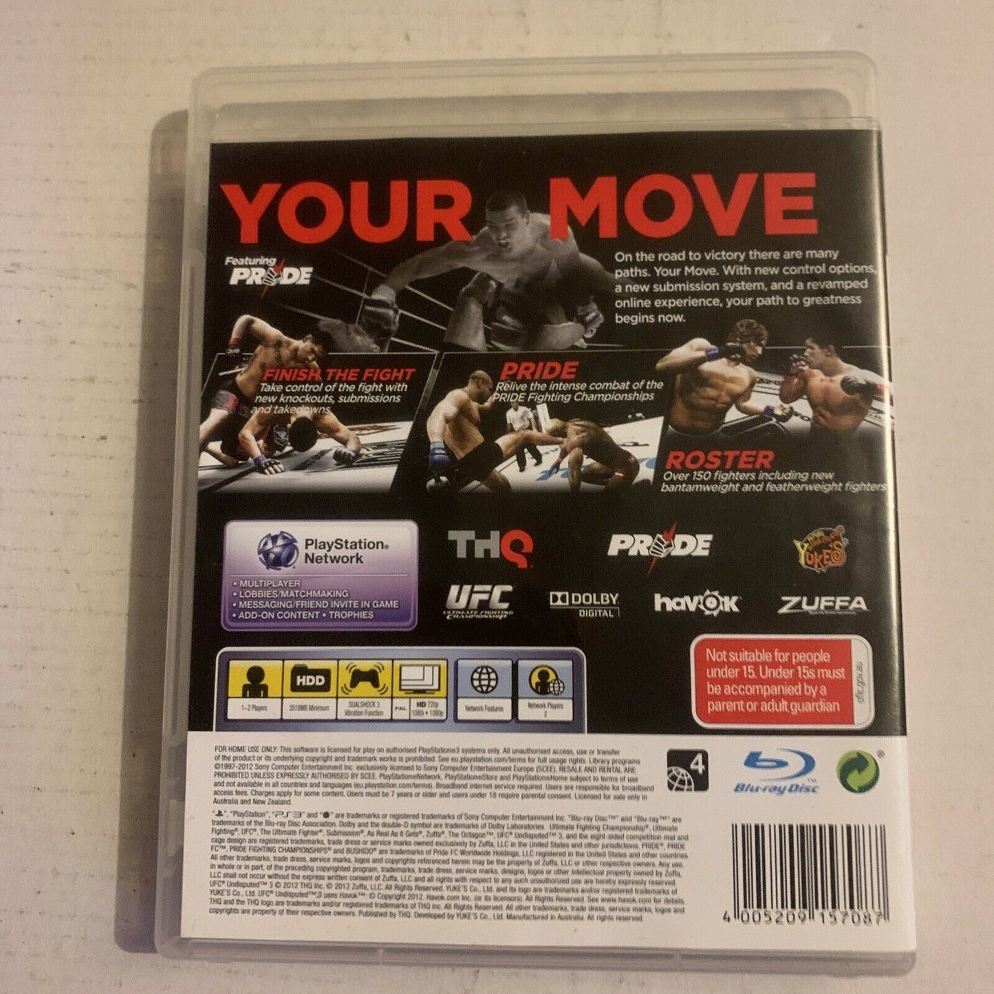 UFC Undisputed 3 - Sony Playstation 3 (PS3, 2013) Free Aus Postage