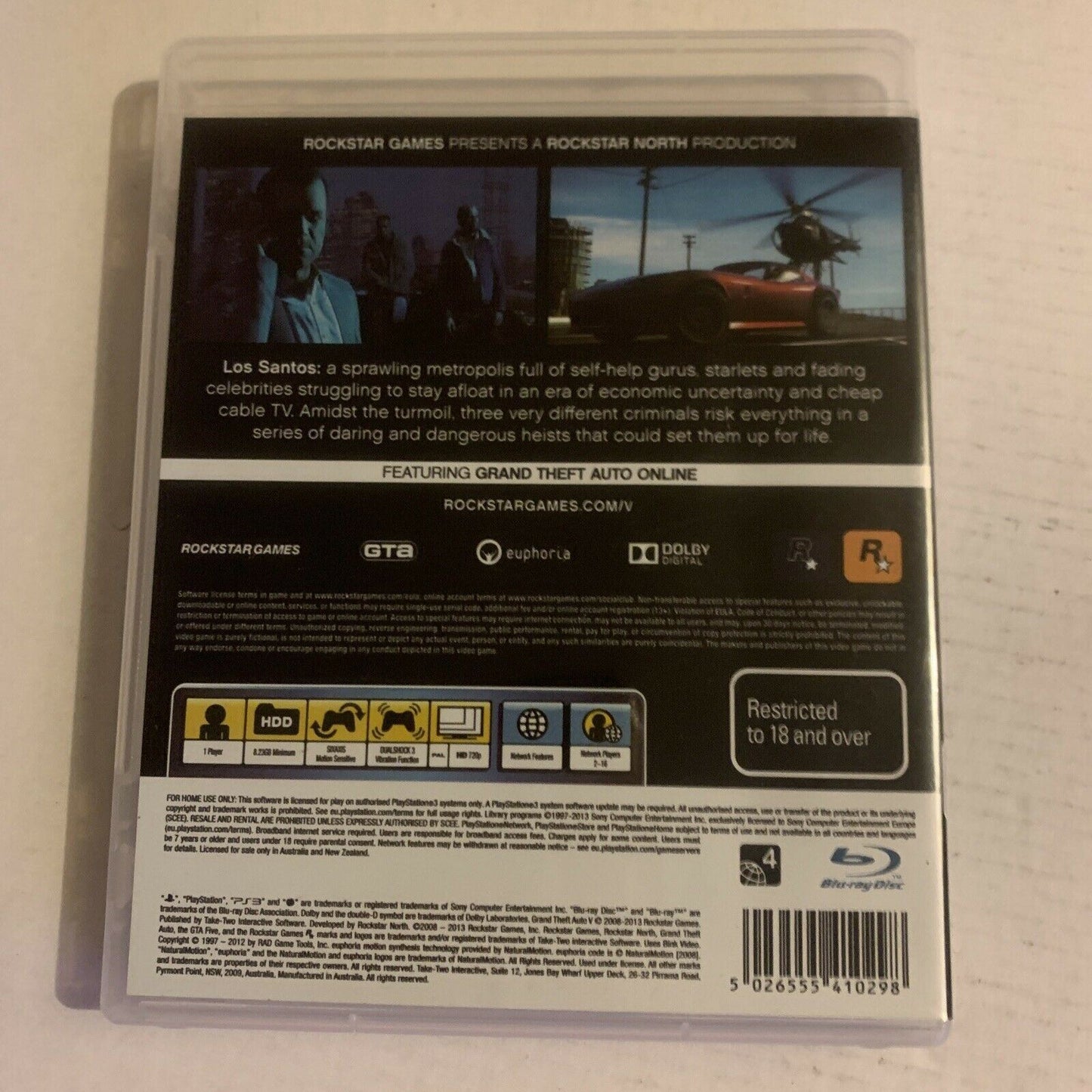 Grand Theft Auto Five GTA V 5 (PS3) w/ manual & Map