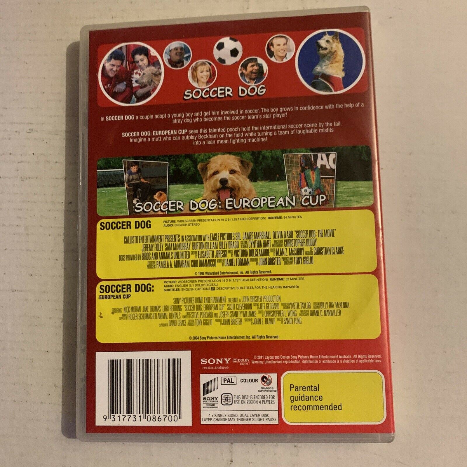 Soccer Dog - The Movie & Soccer Dog - European Cup (dvd, 2007) Region 