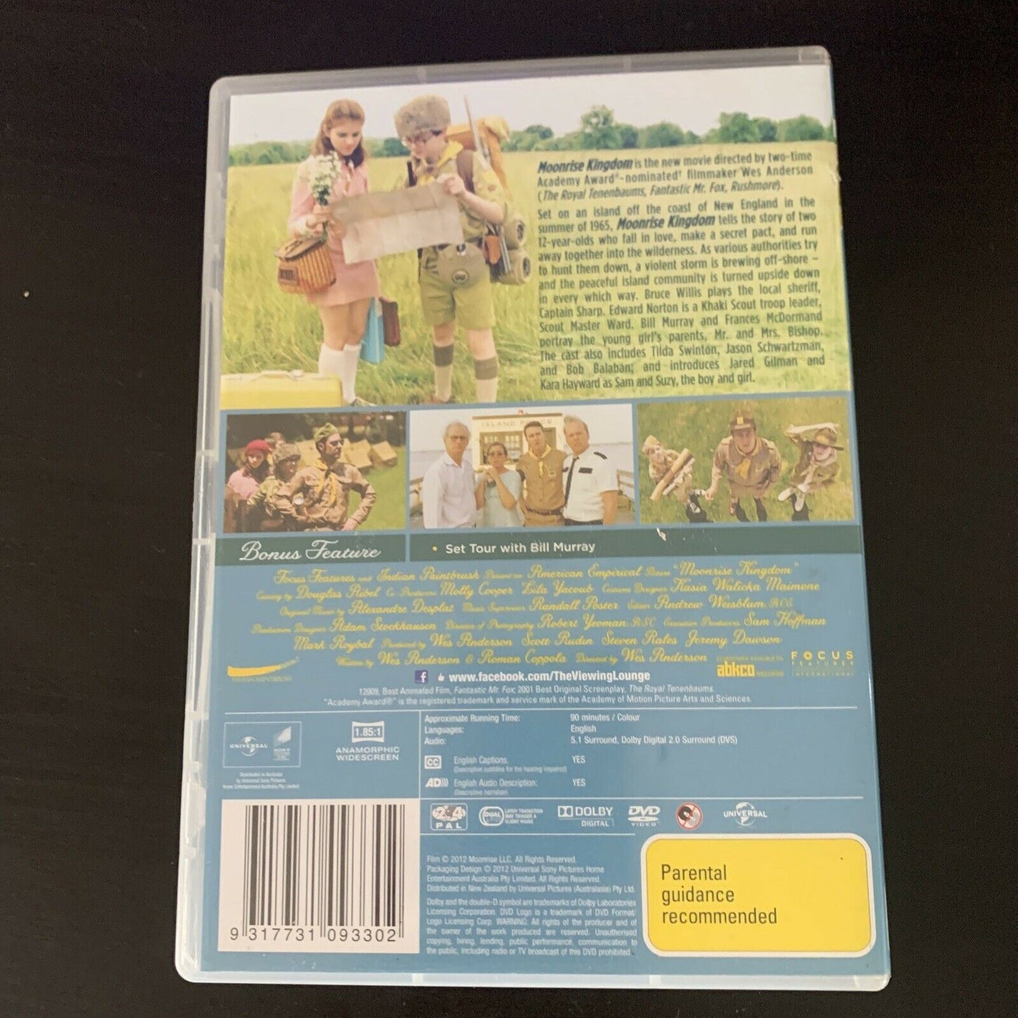 Moonrise Kingdom (DVD, 2012) Bill Murray, Bruce Willis. Region 4,2