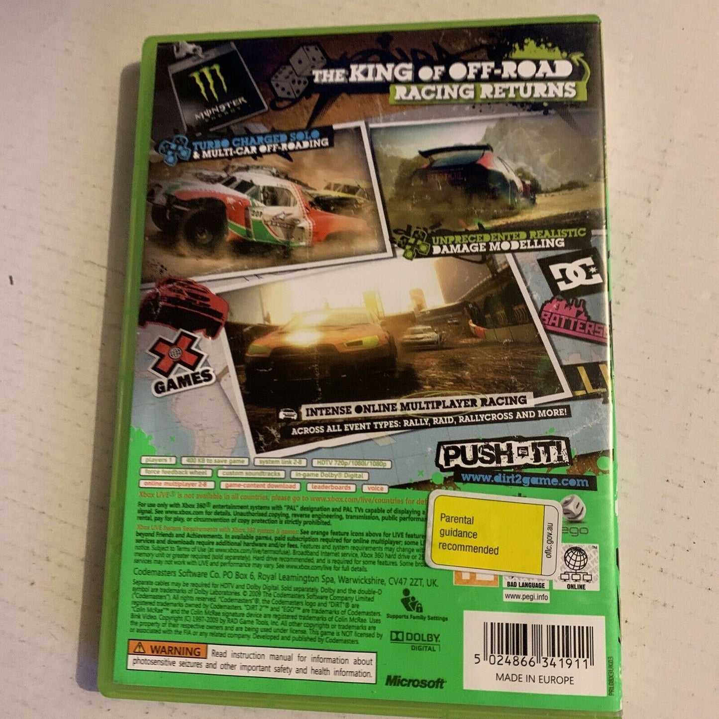 Colin McRae Dirt 2, Xbox 360 With Manual PAL