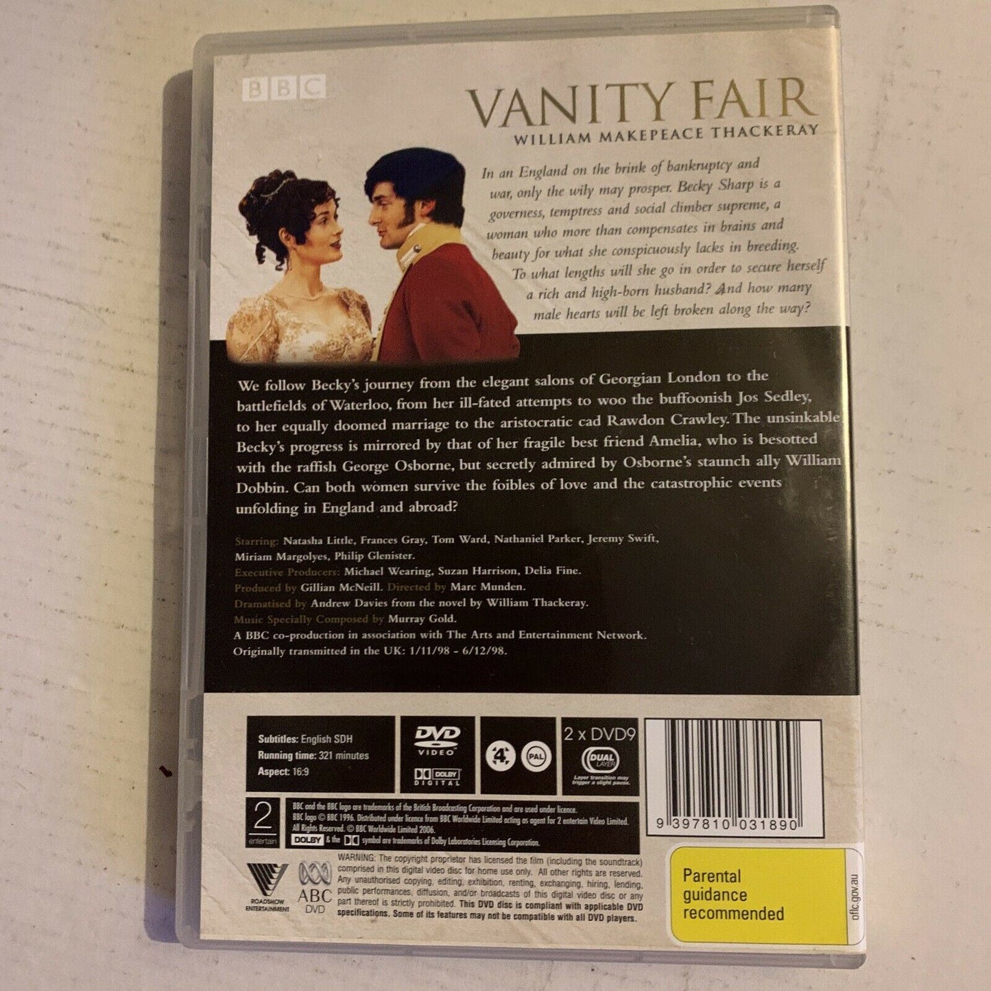 Vanity Fair : William Makepeace Thackeray (DVD, 1998) Natasha Little. Region 4,2