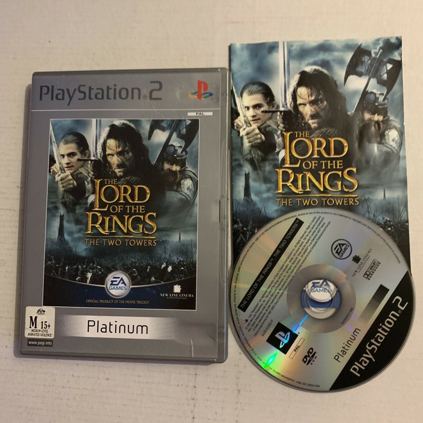 The Lord of the Rings The Two Towers Sony PS2 (Platinum) PAL With Manual