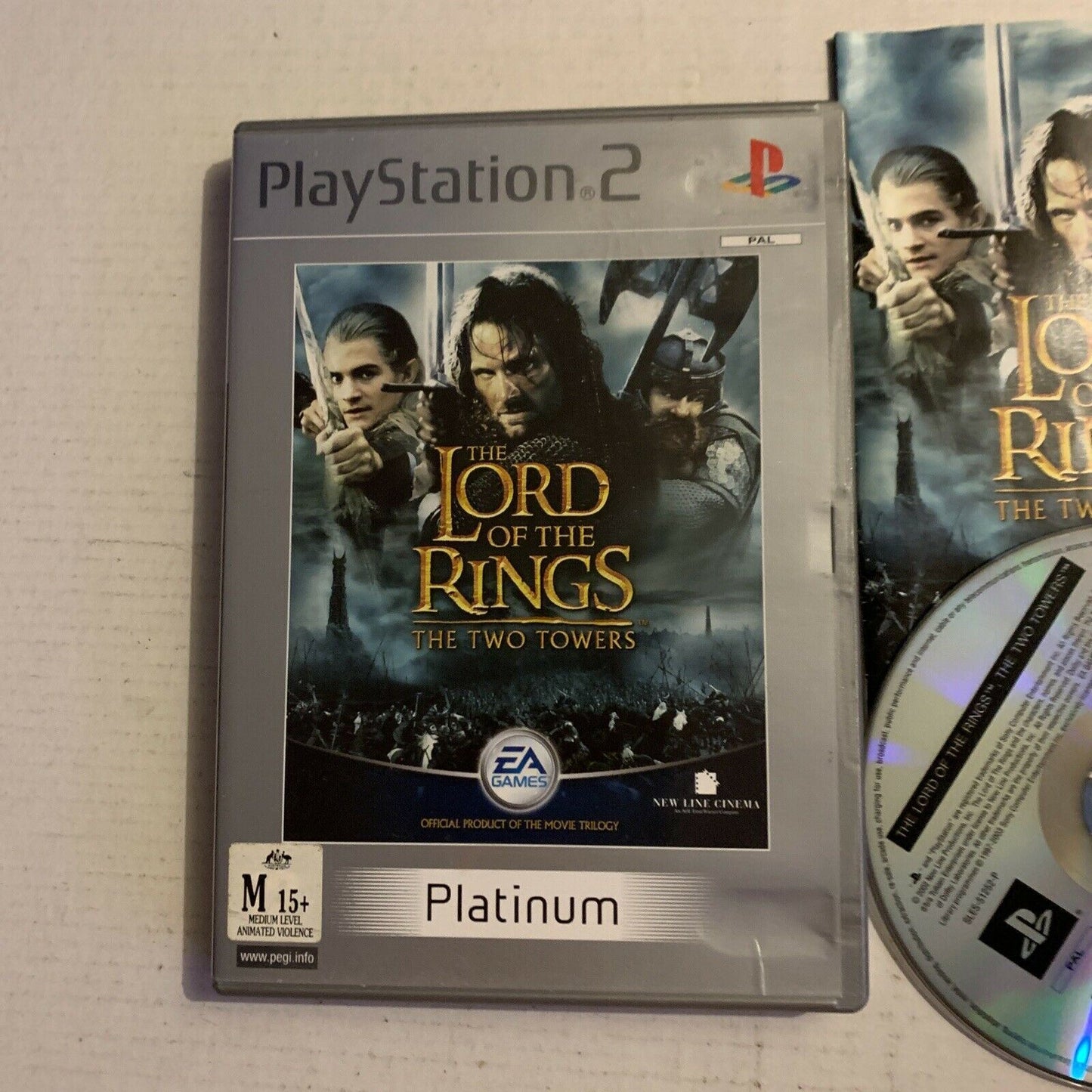 The Lord of the Rings The Two Towers Sony PS2 (Platinum) PAL With Manual