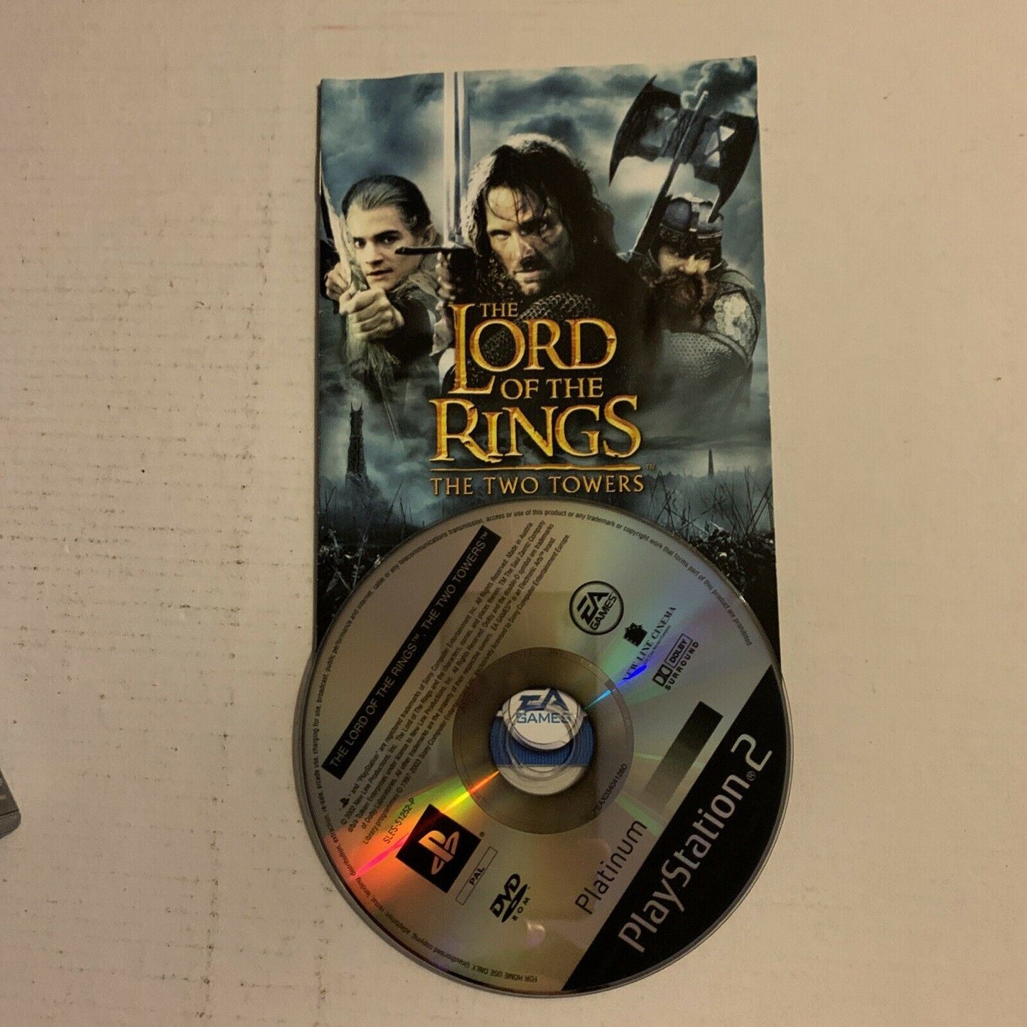 The Lord of the Rings The Two Towers Sony PS2 (Platinum) PAL With Manual