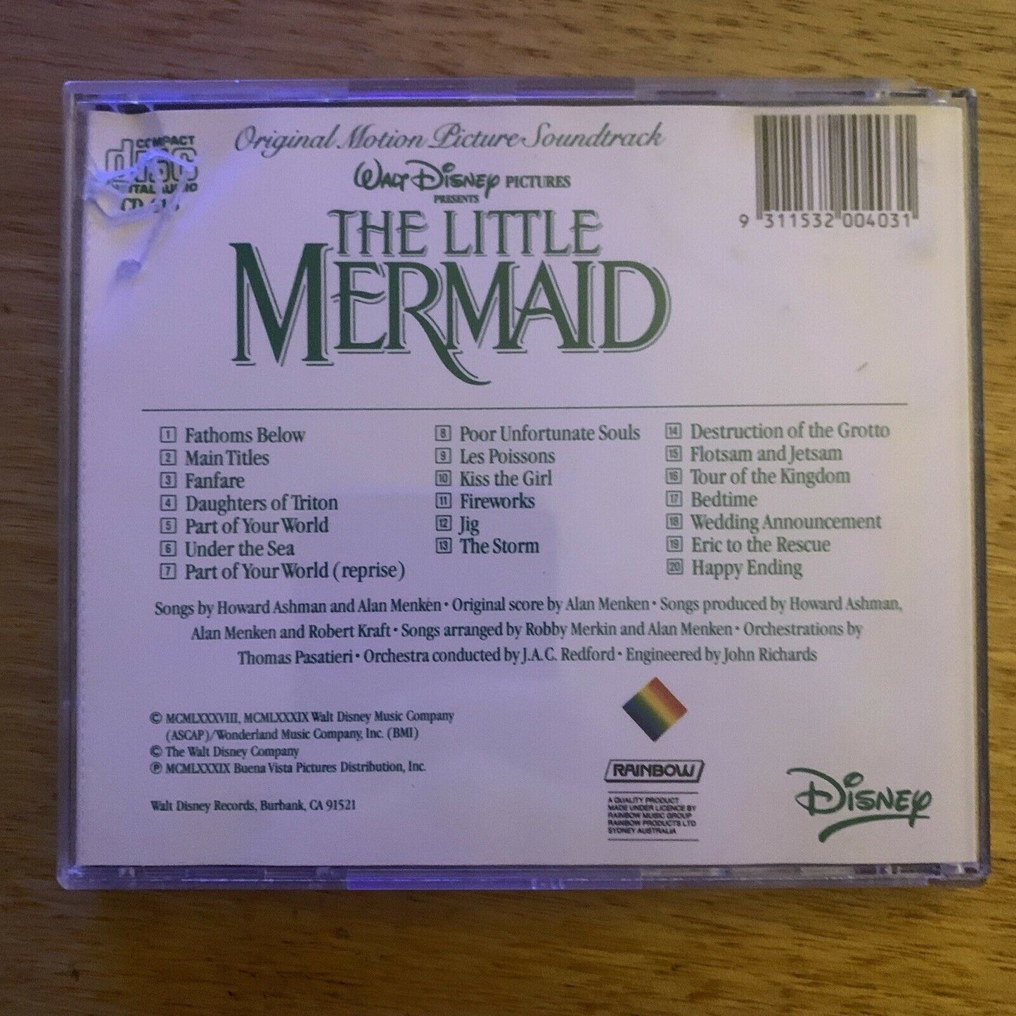 The Little Mermaid - Original Motion Picture Soundtrack CD 1989 RARE