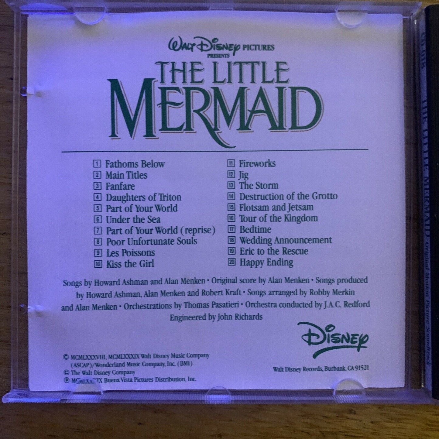 The Little Mermaid - Original Motion Picture Soundtrack CD 1989 RARE