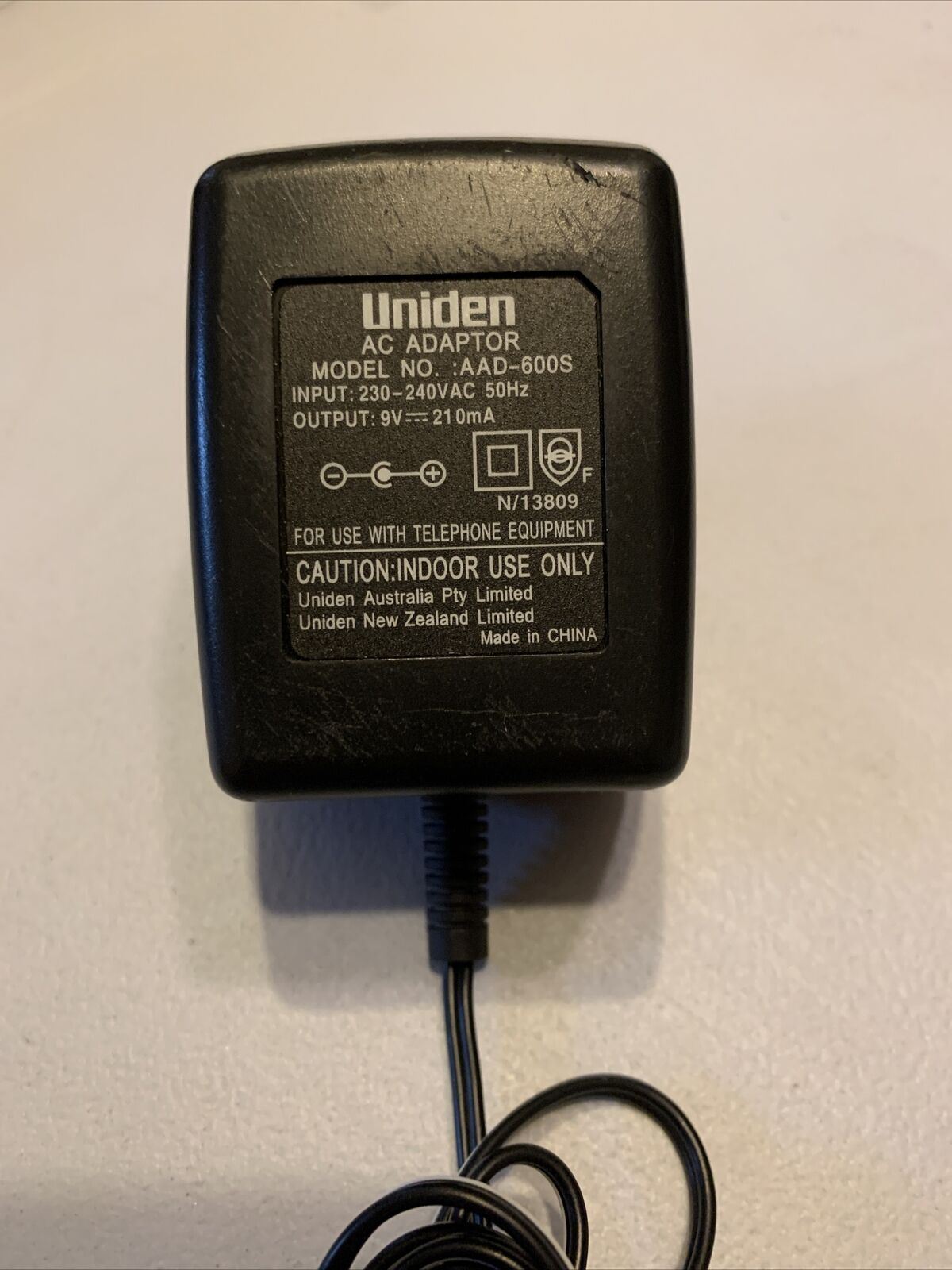 Genuine Uniden AAD-600S AC Adapter 9v 210mA for Cordless phone