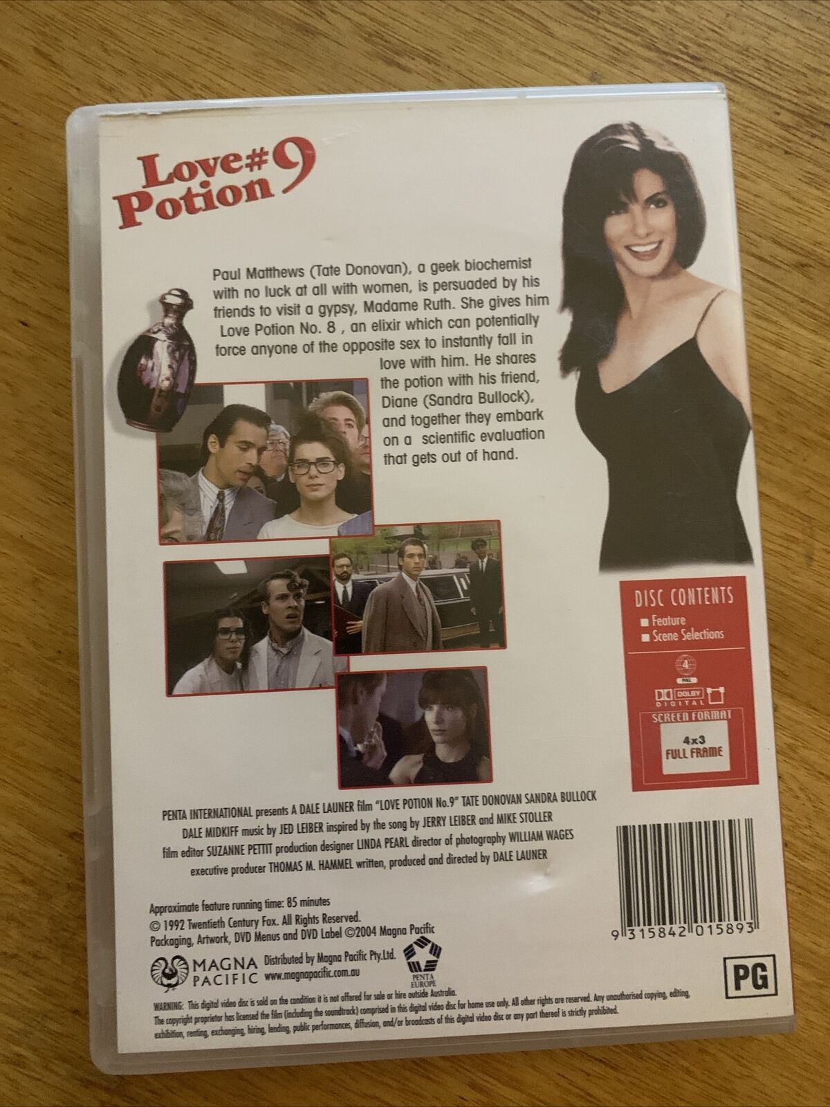 Love Potion No. 9 (DVD, 1992) Tate Donovan, Sandra Bullock