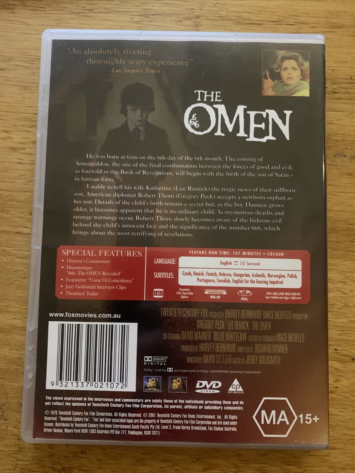 The Omen - 25th Anniversary Edition (DVD, 1976) Region 4