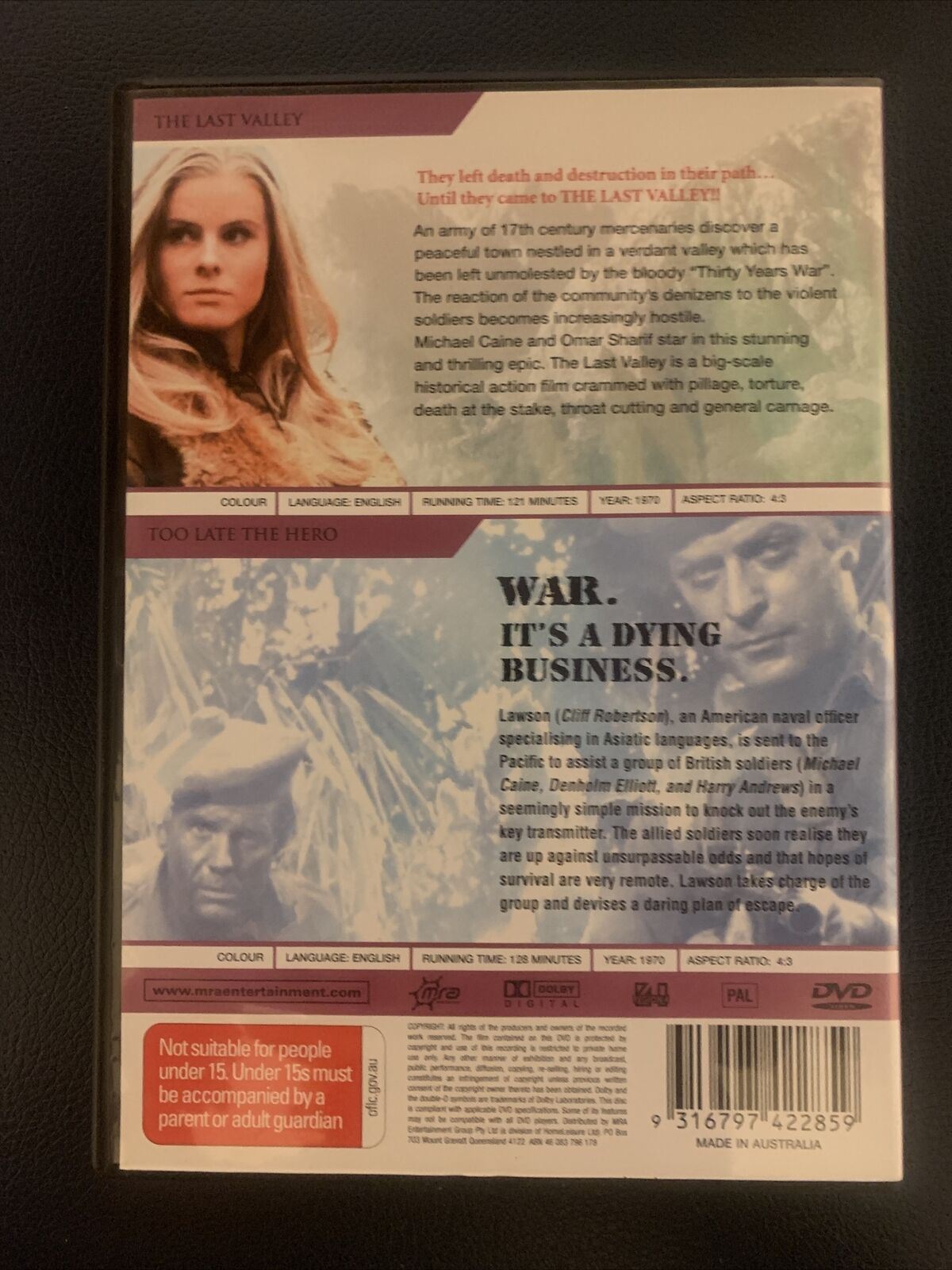 The Last Valley + Too Late The Hero (DVD) Region 4