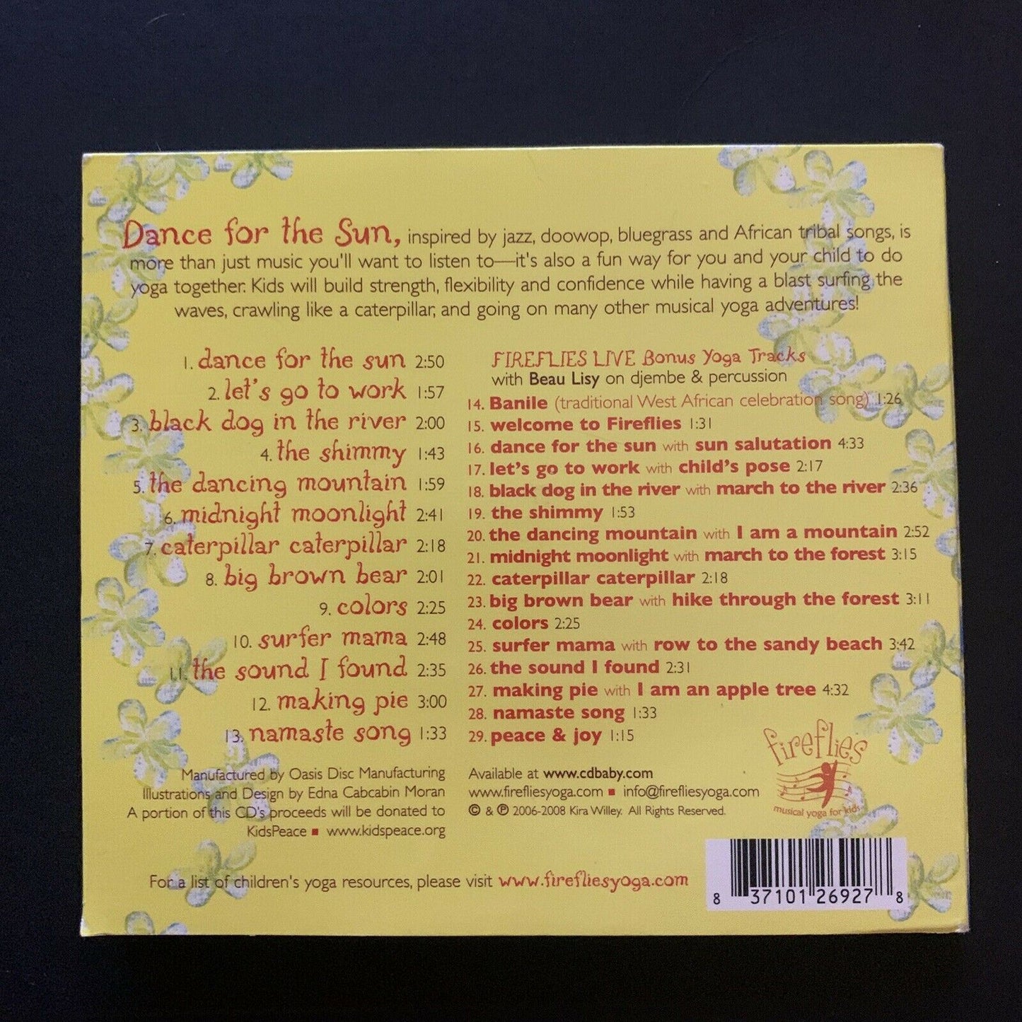 Kira Willey - Dance for the Sun: Yoga Songs for Kids CD