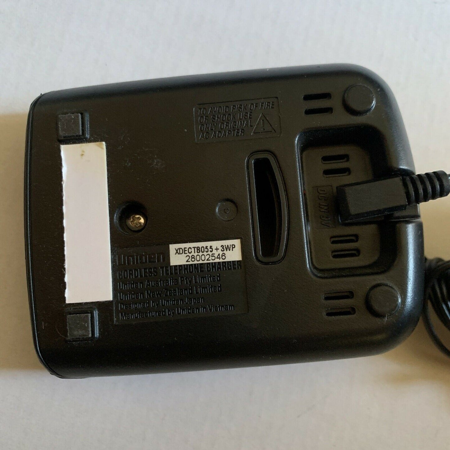Uniden Cordless Charger XDECT8055 + 3WP & AC Adaptor AAD-600S(M) 9v 210mA