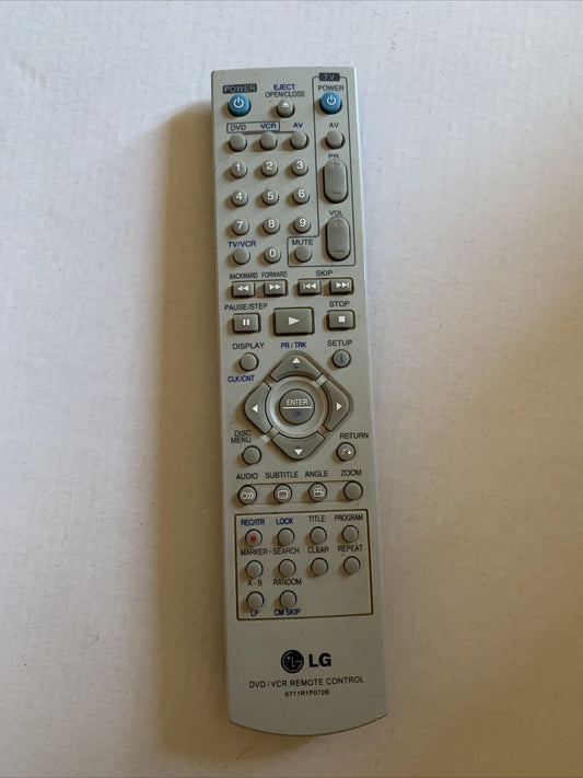 Genuine Original LG DVD / VCR Player Combo REMOTE CONTROL 6711R1P072B