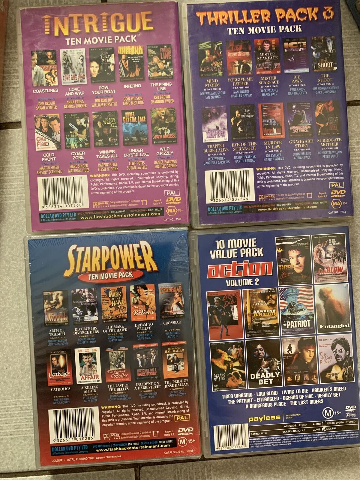 100x Action Movies! DVD Rock Hudson, Jeanne ClaudeVan Damme,  Chuck Norris more..