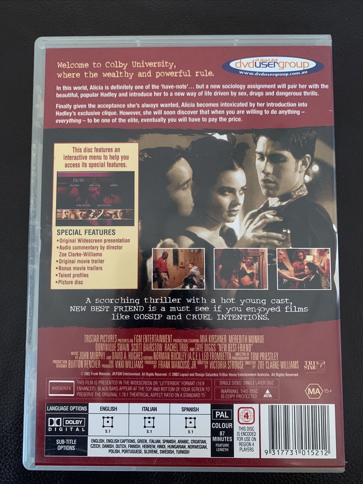 New Best Friend (DVD, 2002) Taye Diggs, Dominique Swain, Mia Kirshner. Region 4