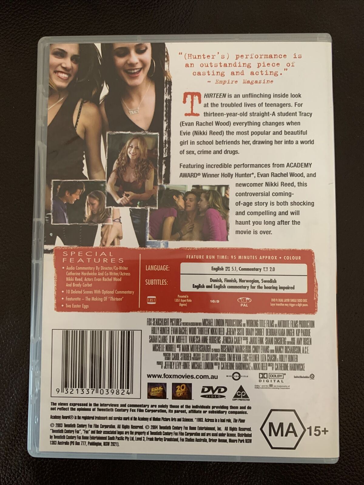 Thirteen (DVD, 2003) Evan Rachel Wood, Holly Hunter, Nikki Reed - Region 4