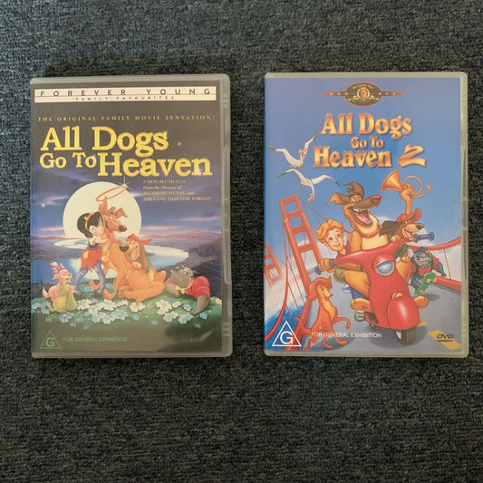 All Dogs Go To Heaven 1 & 2 (DVD, 1991) Dom DeLuise, Burt Reynolds - Region 4