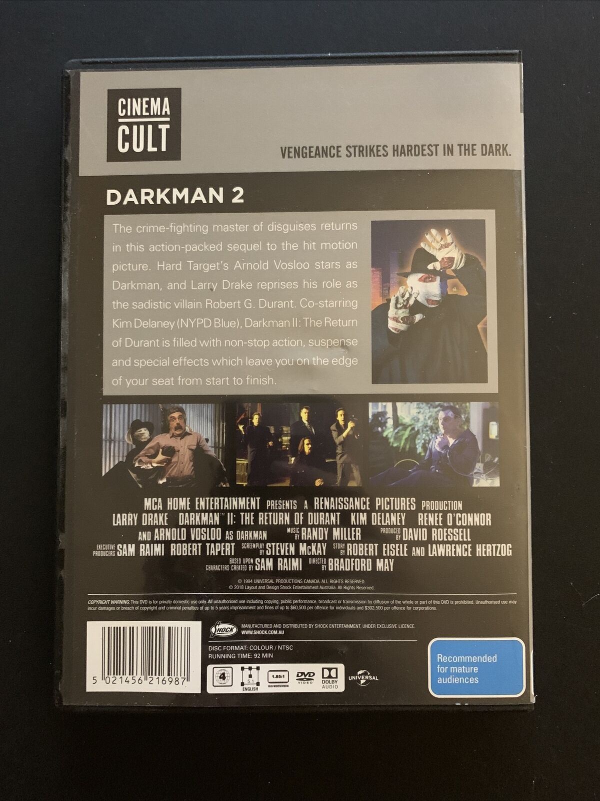 The Darkman II - Return Of Durant (DVD, 1995) Region 4