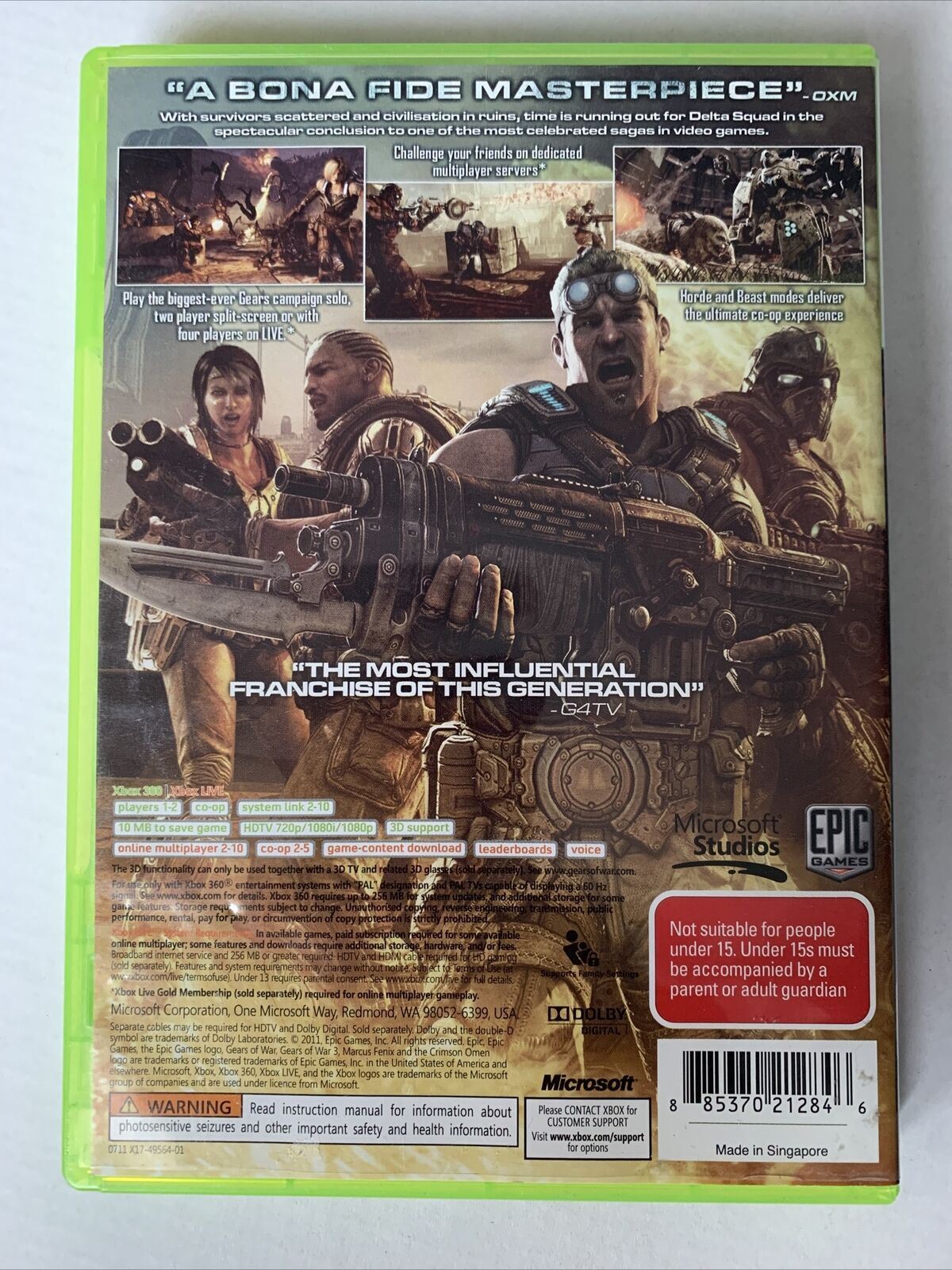 Gears Of War 3 - Microsoft Xbox 360 Game *Complete* (PAL)