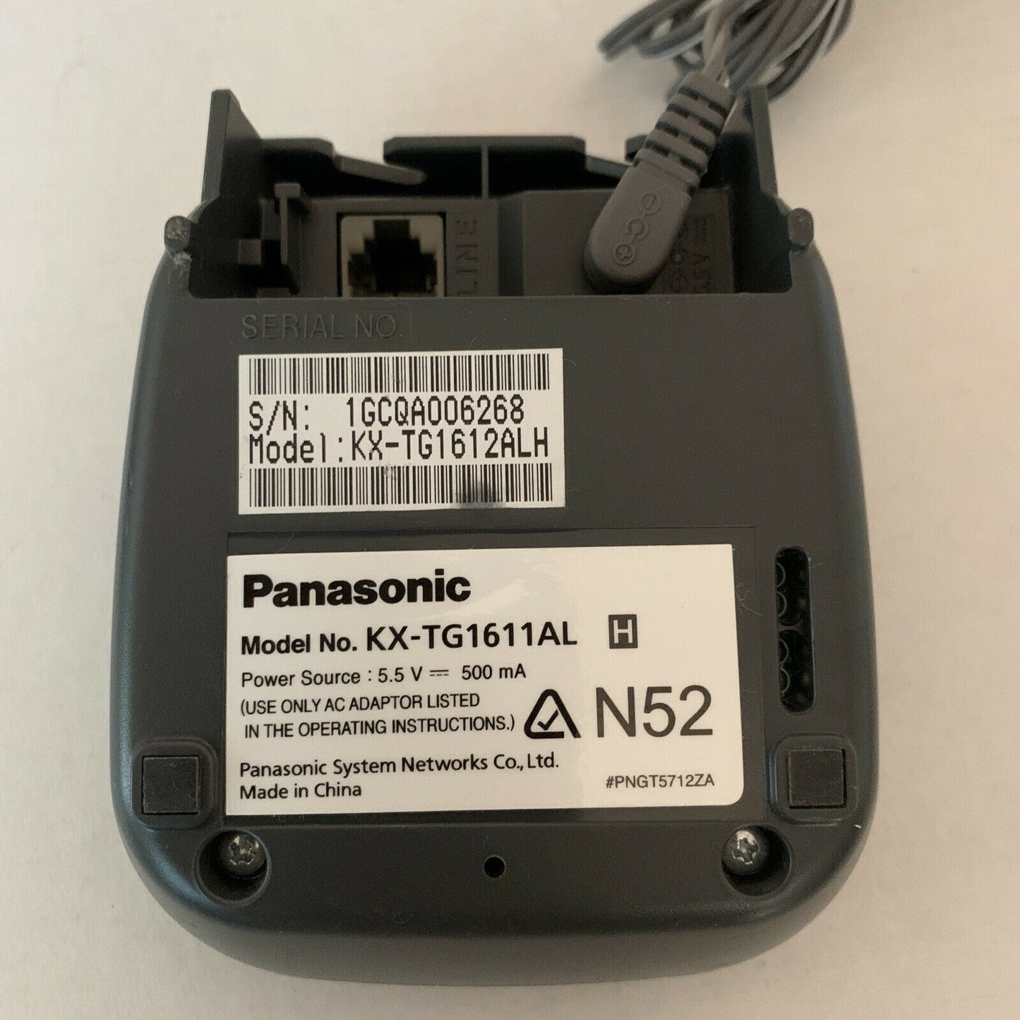 Genuine Panasonic KX-TG161AL Charger & AC Adaptor PNLV226AL 5.5v 500mA