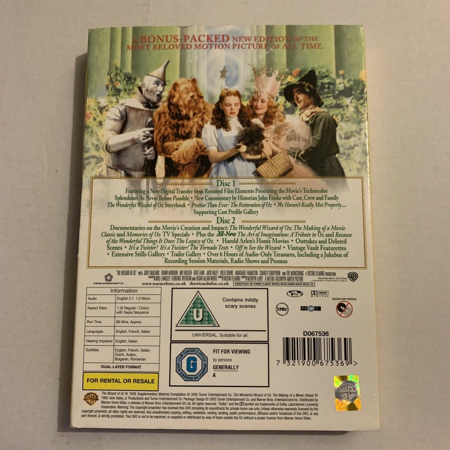 The Wizard of Oz - Special Edition (DVD, 1939, 2-Disc) Region 4&2