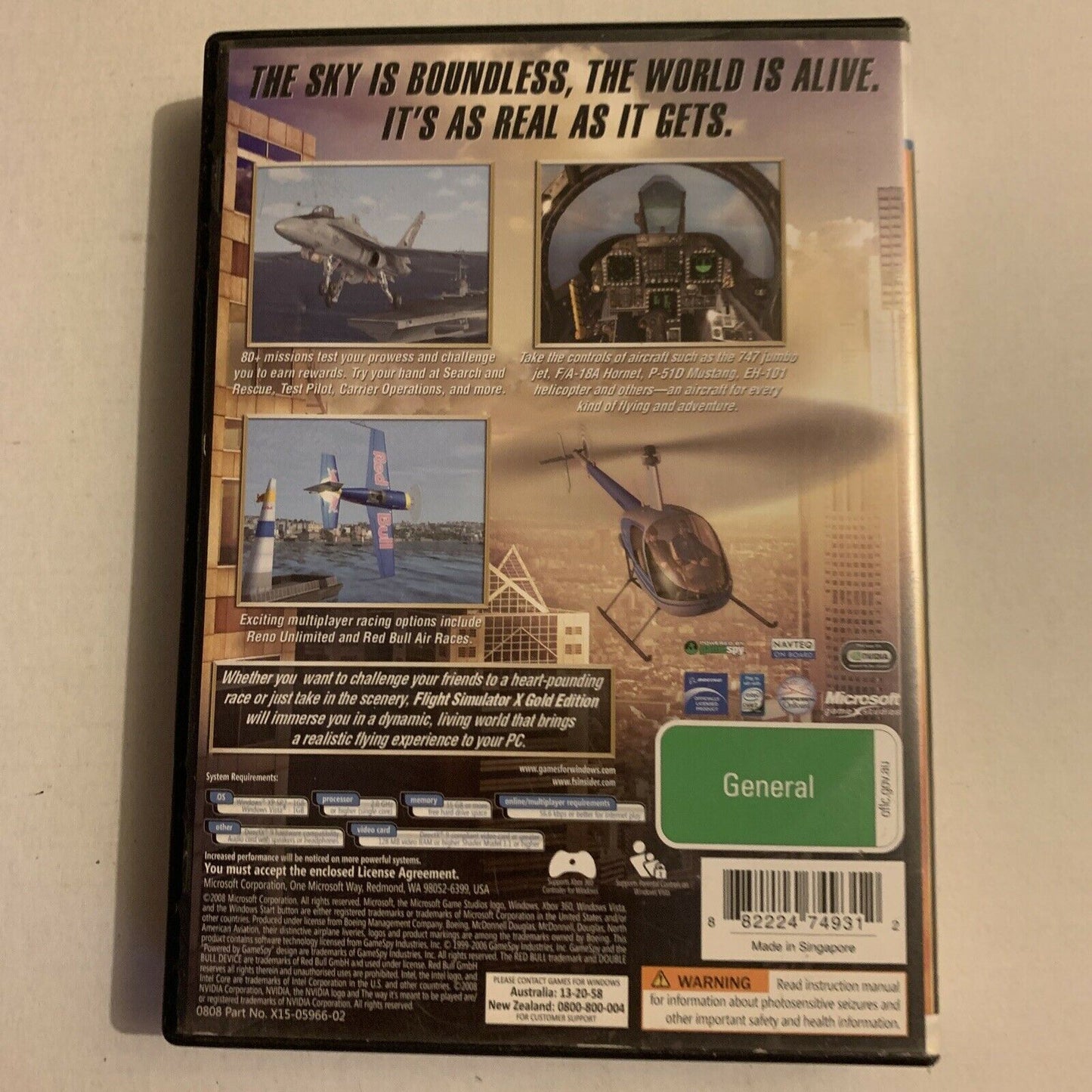 Microsoft Flight Simulator X Gold Edition PC DVD-ROM 3-Discs & Acceleration Pack